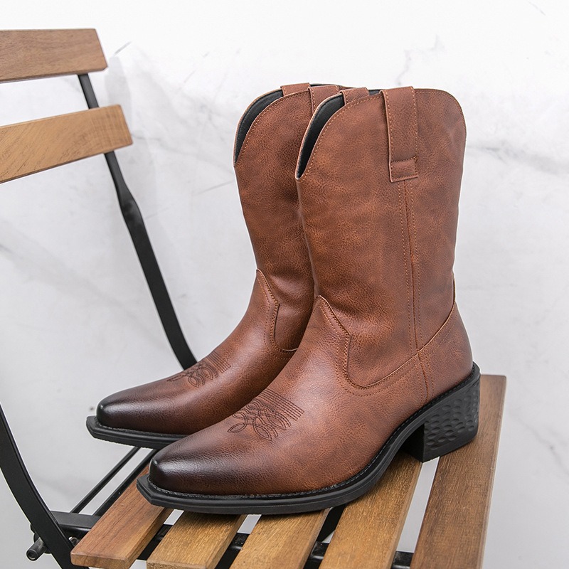 The Ethnic Fashion - Men Boots Classic Embroidery Western Cowboy