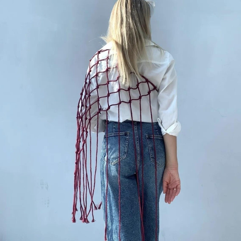 Bohemian Netted Fringe Scarf S - огляд і ціна Ethnic Fashion Designers